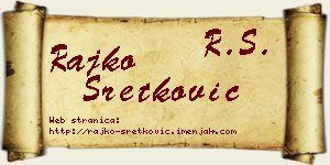 Rajko Sretković vizit kartica